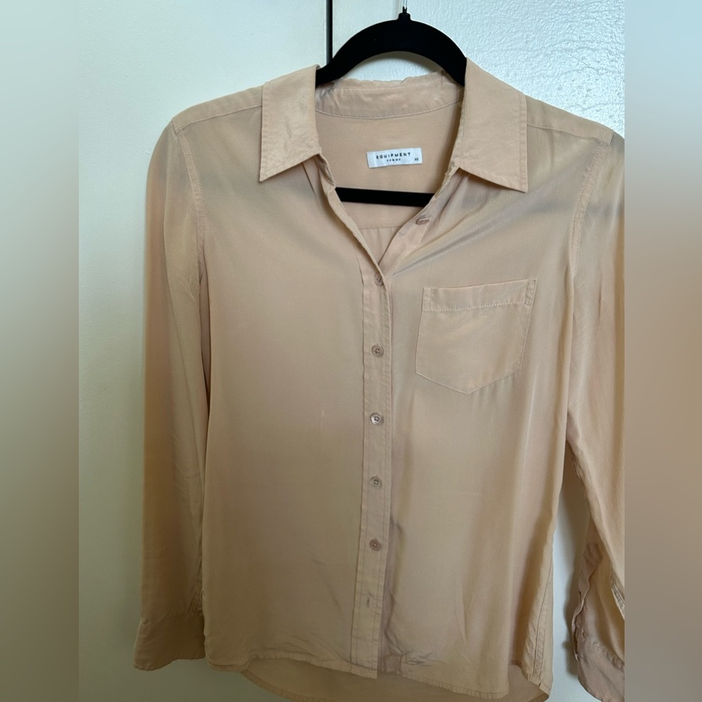 Equipment 100% silk light pink blouse XS